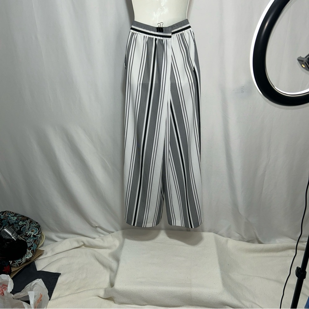 Joan Vass Wide Leg Striped Pants - Picture 4 of 8